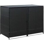 Torana - abris pour poubelle double rsine tresse noir 148x80x111 cm
