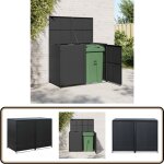 Vidaxl - abris pour poubelle double rsine tresse noir 148x80x111 cm - abri poubelle - abri jardin - ...