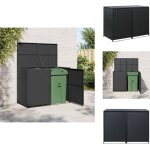 Abris pour poubelle double rsine tresse noir 148x80x111 cm - abri poubelle - abri jardin - abri extrieure ...