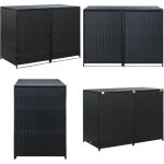 Vidaxl - abris pour poubelle double rsine tresse noir 148x80x111 cm - abri poubelle - abri jardin - ...