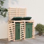Vidaxl - abri pour poubelle double sur roulettes bois massif de pin