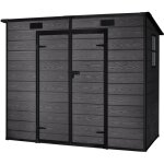 Abri rsine noir 2, 9m unit - 158x158x196cm - abri de jardin extrieur - double porte abattante - fentre ...