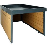 Abri pour robot tondeuse avec bac à plantes 47x70x94 cm aspect chêne 040006933 Abri pour robot tondeuse avec bac à plantes 47x70x94 cm aspect chêne 040006933