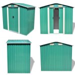 Abri de stockage pour jardin métal vert 204 x 132 x 186 cm - abri de jardin - abri métallique - rangement ... Abri de stockage pour jardin métal vert 204 x 132 x 186 cm - abri de jardin - abri métallique - rangement ...