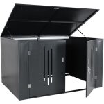 Décoshop26 - abri à vélos avec couvercle verrouillable rangement jardin 121x202x150 cm en métal anthracite ... Décoshop26 - abri à vélos avec couvercle verrouillable rangement jardin 121x202x150 cm en métal anthracite ...