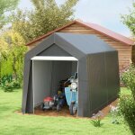 Abri voiture 2, 1 x 3, 6 x 2, 35 m, porte à fermeture éclair, étanche et résistante aux uv, gris foncé ... Abri voiture 2, 1 x 3, 6 x 2, 35 m, porte à fermeture éclair, étanche et résistante aux uv, gris foncé ...