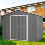 Abri de voiture, abri  outils, 229 x 180 x 191 cm, pour usage extrieur, mtal, gris