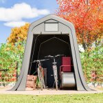 Abri voiture pe �tanche - toit en pointe - ventilation - uv - vent - piquets l moto - l:366xp:213xh:225(cm) ...