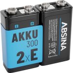 Absina pile rechargeable 6lr61 (9v) nimh 270 8. 4 v 2 pc(s)