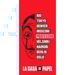 La casa de papel - serviette de plage en coton - rouge - 70 x 140 cm - livraison gratuite