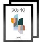 Acaza - lot de 2 cadres photo madison - 30x40 cm - cadres photo en bois mdf - noir Acaza - lot de 2 cadres photo madison - 30x40 cm - cadres photo en bois mdf - noir