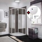 Accès d'angle arrondi 90 x 90 x 190 cm avec portes de douche coulissantes + receveur, 5 mm, sunny schulte ... Accès d'angle arrondi 90 x 90 x 190 cm avec portes de douche coulissantes + receveur, 5 mm, sunny schulte ...