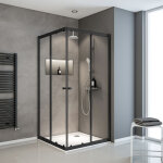 Jamais utilis ] - accs d'angle droit avec portes de douche coulissantes, 75 x 90 - 75 x 90 cm x 180 ...
