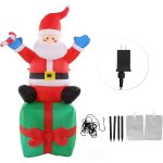 Accessoires de bonhomme de neige gonflables lumineux de nol, 1, 8 m - vieil homme assis sur une bote ...