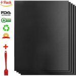 Ikodm - accessoire pour grillage tapis de gril, lot de 4 plaques de gril, matriau sans pfoa, 330 x 400 ...