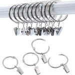 Accessoires rideau, 30 anneaux de rideaux pcs avec pinces, pinces � draperie solides, crochets sur support ...