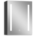 Acezanble armoire de toilette avec miroir led anti - bue clairage 3 couleurs et prise rasoir anthracite, ...