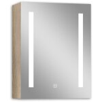 Acezanble armoire de toilette avec miroir led anti - bue clairage 3 couleurs et prise rasoir chne, ...