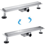 Acezanble caniveau de douche italienne en acier inox siphon sol d'�vacuation pour salle de bain rectangulaire ...