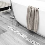 Acezanble caniveau de douche italienne en acier inox siphon sol d'�vacuation pour salle de bain rectangulaire ...