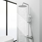 Colonne de douche avec mitigeur mcanique, douchette avec douche de tte rond 25x25cm et 3 jets - acezanble ...