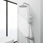 Acezanble - colonne de douche thermostatique en laiton chrom�, avec douche de t�te ronde en acier inoxydable ...