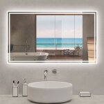 Acezanble - miroir lumineux 120 x 70cm, bluetooth + 3 couleurs + dimmable + horloge + anti - buée + mémoire, ... Acezanble - miroir lumineux 120 x 70cm, bluetooth + 3 couleurs + dimmable + horloge + anti - buée + mémoire, ...