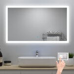 Miroir lumineux 80 x 60cm avec 3 couleurs + dimmable + anti - buée, mural miroir salle de bain Miroir lumineux 80 x 60cm avec 3 couleurs + dimmable + anti - buée, mural miroir salle de bain
