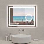 Acezanble - miroir lumineux 80 x 60cm, bluetooth + 3 couleurs + dimmable + grossissant + anti - buée ... Acezanble - miroir lumineux 80 x 60cm, bluetooth + 3 couleurs + dimmable + grossissant + anti - buée ...