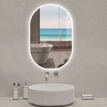 Acezanble - miroir lumineux ovale 50 x 80cm, 3 couleurs + dimmable + anti - buée + mémoire, miroir salle ... Acezanble - miroir lumineux ovale 50 x 80cm, 3 couleurs + dimmable + anti - buée + mémoire, miroir salle ...