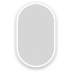 Acezanble miroir lumineux ovale l. 60 x h. 80cm avec anti - bue + 3 couleurs + dimmable, mural miroir ...