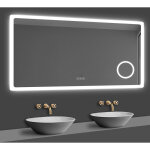 Acezanble - miroir salle de bain led avec bluetooth, mural miroir avec horloge + 3 couleurs + dimmable ...