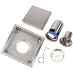 Acier inoxydable 304 110 x 110 mm salle de bain douche carrelage insert carr� douche sol drain cr�pine ...