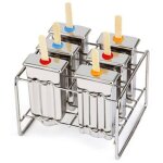 (acier inoxydable)moule � glace - acier inoxydable - 6 cavit�s - b�tonnets inclus - couvercles inclus ...