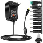 Adaptateur d'alimentation universel, adaptateur secteur universel reglable 30w ac vers dc 12v 9v 7, 5v ...