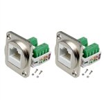 Adaptateur de borne � vis pour sur panneau rj45 2 pi�ces, connecteur rj45 / 8p8c, rallonge sans soudure ...