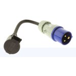 Adaptateur caravane mle 2p + t vers femelle cee 17 protec