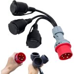 Adaptateur cee - r�partiteur de courant fort - 400 v - 16 a - fiche vers 3 x 230 v - c�ble d'extension ...