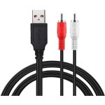 Adaptateur convertisseur usb 2. 0 m�le vers 2 rca m�les vid�o av a / v cam�scope audio capture carte ...