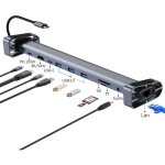 Adaptateur dock usb c 10 - en - 1, ethernet lan rj45, pd 100w, 3 ports usb - a 5gbps, port tf / sd, audio, ...