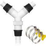 Adaptateur double vidange machine � laver, entr�e 20 - 31 mm, sortie 36 mm, avec 3 clips fixation