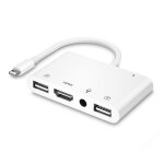 Adaptateur hdmi otg pour iphone, hdmi + double usb femelle otg + adaptateur rpartiteur de casque 3, ...