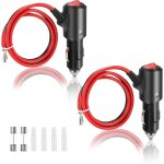Adaptateur m�le pour allume - cigare 2 pcs prise allume cigare 12v - 24v 15a fusible avec fils et interrupteur ...