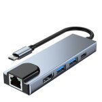 Adaptateur multiport usb c hub, station d'accueil usb c 5 en 1 avec hdmi 4k, ethernet rj45, usb3. 0, ...