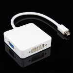 Adaptateur otg 3 - en - 1 mini dp (displayport) thunderbolt vers dvi (24 + 5), hdmi, vga