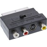 Adaptateur pritel (in / out) vers 3 prises rca et 1 prise s - vhs