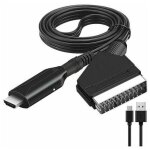 Adaptateur p�ritel vers hdmi, convertisseur p�ritel vers hdmi avec c�ble hdmi, full hd tv audio vid�o ...