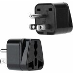 Adaptateur de prise de courant 2x noir - lot de 2 adaptateurs de voyage type b pour prises pour l'allemagne, ... Adaptateur de prise de courant 2x noir - lot de 2 adaptateurs de voyage type b pour prises pour l'allemagne, ...