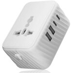 Adaptateur prise universelle, adaptateur voyage avec 2 ports usb + 2 ports tye - c pour l'ue, le japon, ...