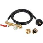 Adaptateur de recharge pour bouteille de gaz propane, raccord pour bouteille de gaz avec jauge luminescente, ...